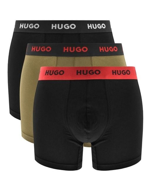 HUGO Black 3 Pack Boxer Shorts for men