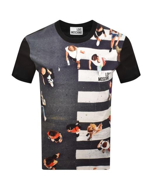 Moschino Black Graphic T Shirt for men