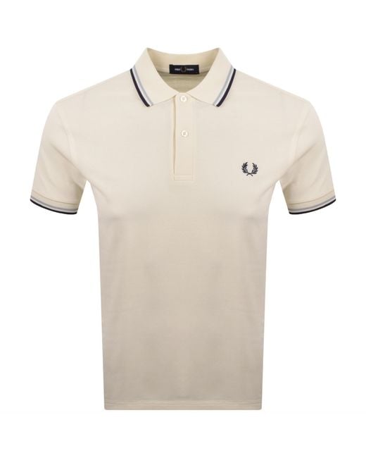 Fred Perry Natural Twin Tipped Polo T Shirt Ecru for men