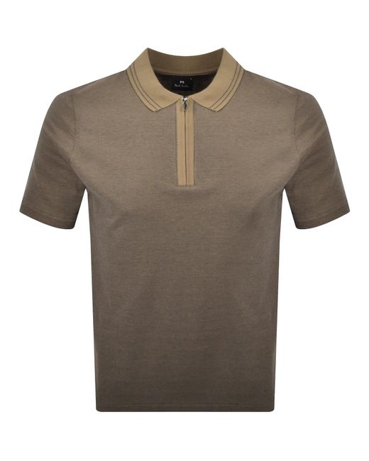 Paul Smith Gray Regular Fit Zip Polo for men