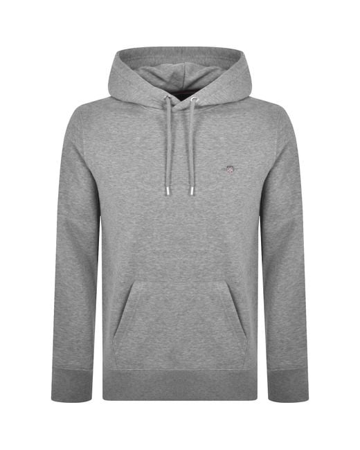 Gant Gray Regular Shield Hoodie for men