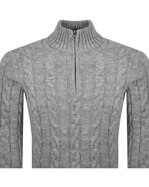 Superdry Gray Jacob Cable Knit Jumper for men