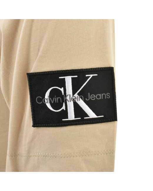 Calvin Klein Natural Jeans Badge Logo T Shirt for men