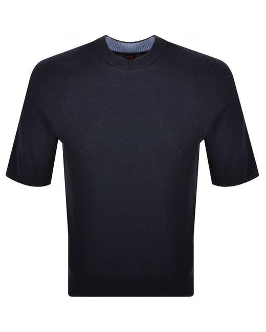Boss Blue Boss Kencel Knit T Shirt Dark for men
