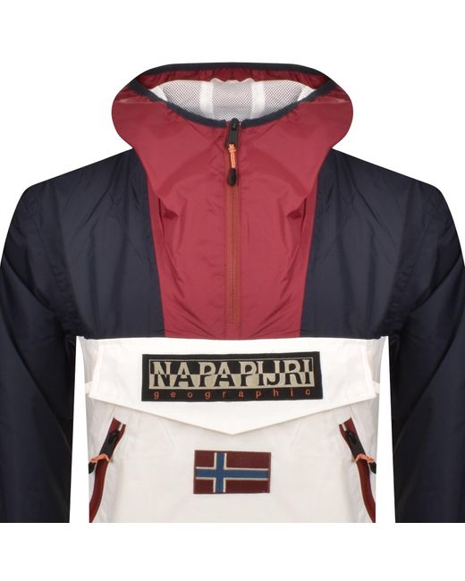 Napapijri Blue Rainforest Windbreaker Jacket for men