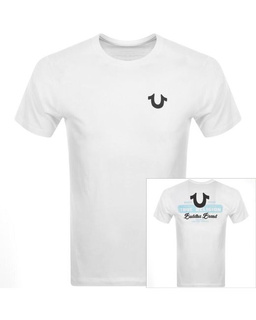 True Religion White Brand Logo T Shirt for men
