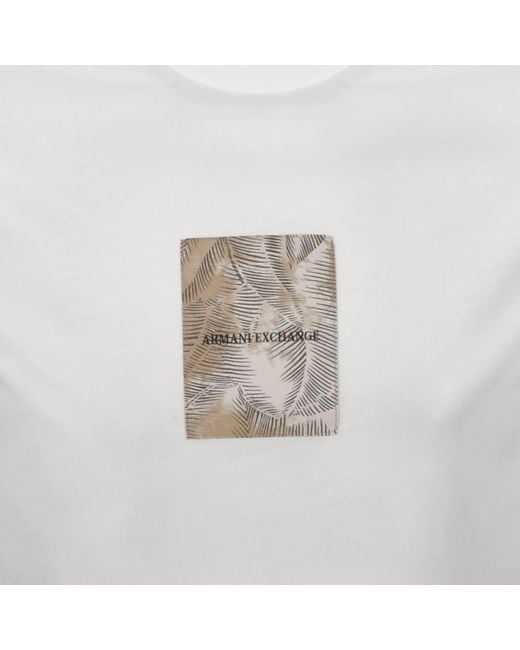 ARMANI EXCHANGE White Patch Logo T Shirt Off for men