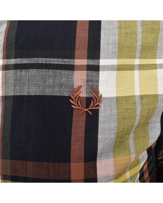 Fred Perry Black Madras Check Shirt for men