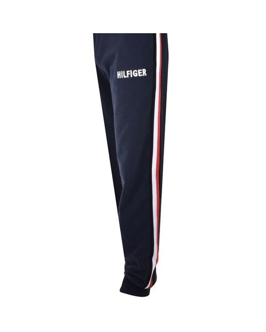 Tommy hilfiger lounge tapered joggers with flag logo in navy sale