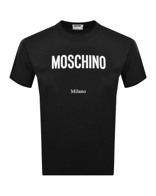 Moschino Black Milano Logo T Shirt for men