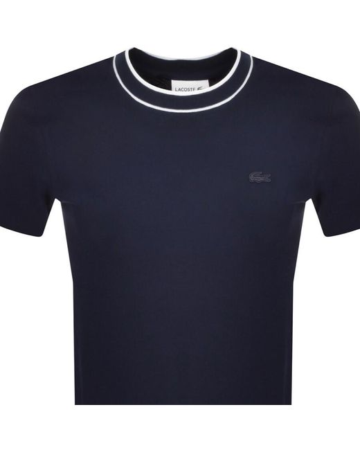 Lacoste Blue Crew Neck Pique T Shirt for men