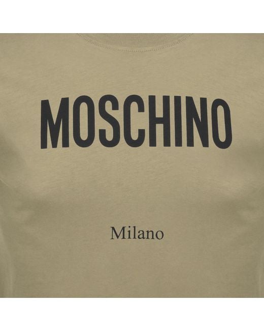 Moschino Green Logo T Shirt for men