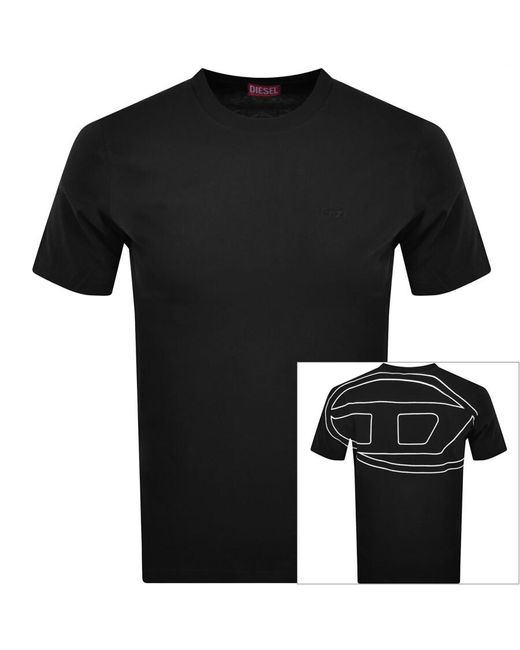 DIESEL Black T boggy Megoval T Shirt for men
