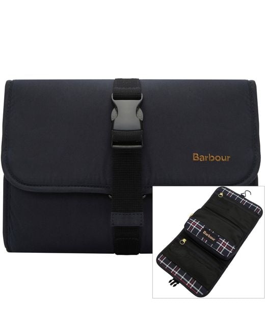 Barbour Black Transport Hanging Wash Bag for men