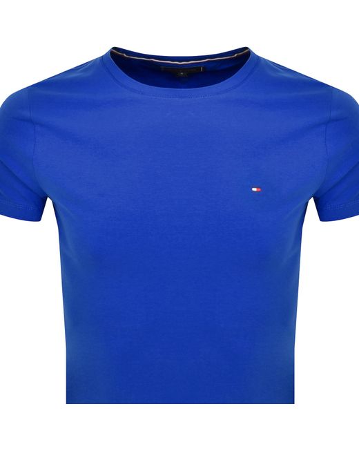 Tommy Hilfiger Blue Stretch Logo T Shirt for men
