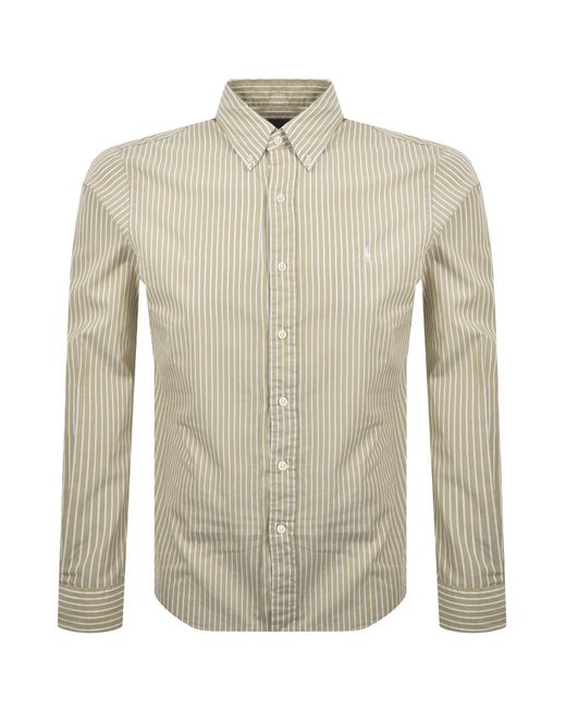 Ralph Lauren Natural Long Sleeve Striped Shirt for men