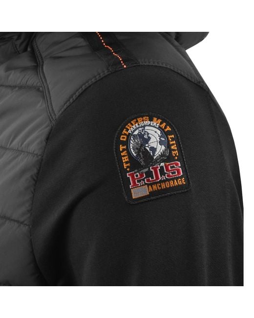 Parajumpers Black Nylon Hooded Jacket for men