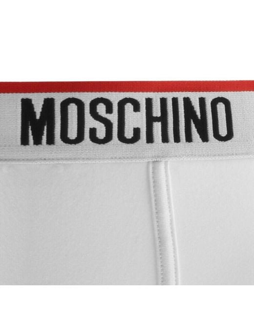 Moschino White Underwear 3 Pack Trunks for men