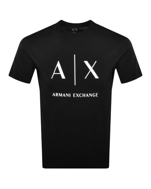 ARMANI EXCHANGE Black Slim Fit Crew Neck T Shirt for men