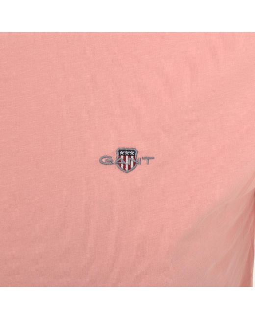 Gant Pink Original Short Sleeve T Shirt for men