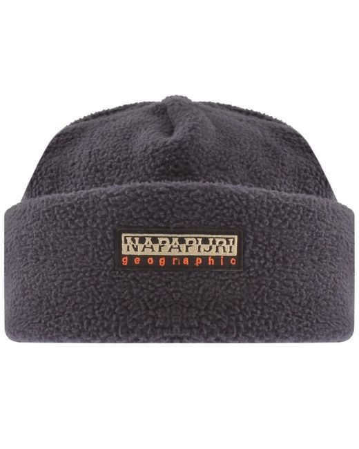 Napapijri Black F Rock 1 Beanie Hat for men