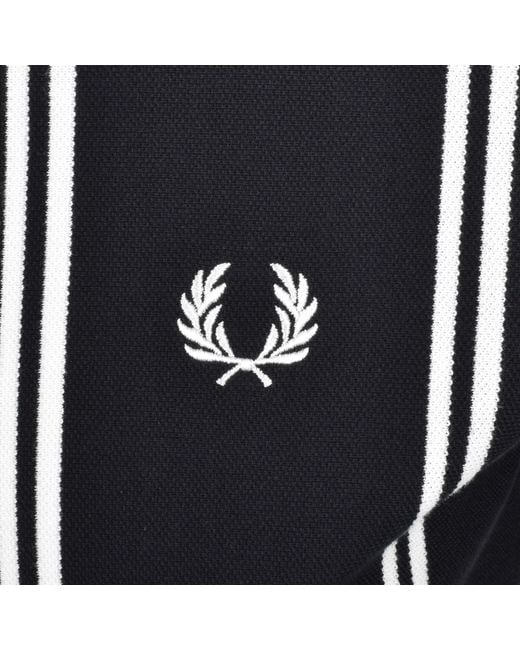 Fred Perry Black Vertical Stripe Polo T Shirt for men