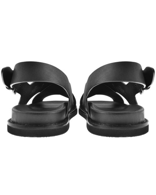 Ralph Lauren Black Zane Leather Sandals for men