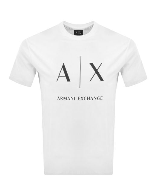 ARMANI EXCHANGE White Slim Fit Crew Neck T Shirt for men