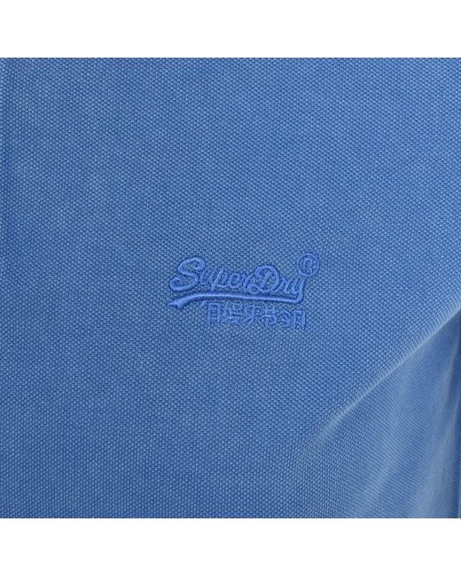 Superdry Blue Short Sleeved Polo T Shirt for men