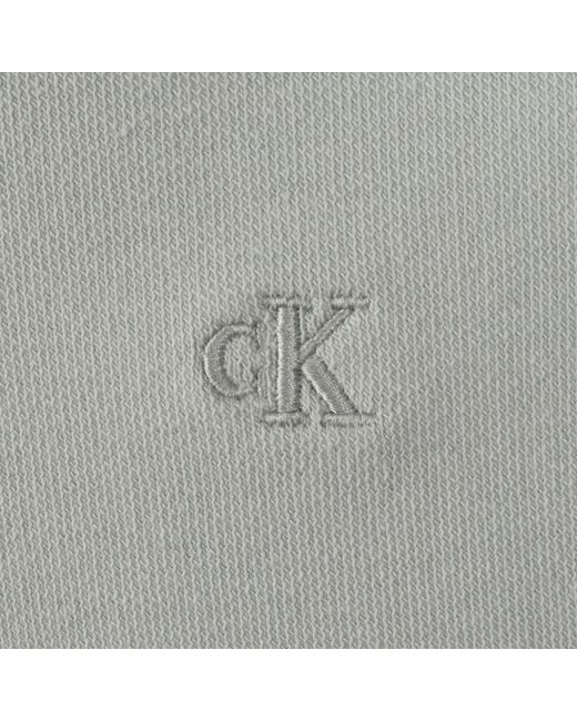 Calvin Klein Gray Refined Pique Polo T Shirt for men