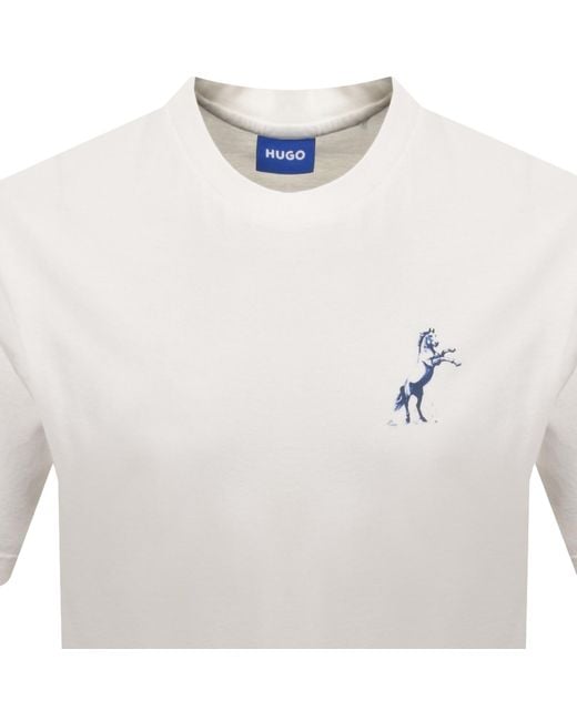 HUGO White Noxwash T Shirt Off for men
