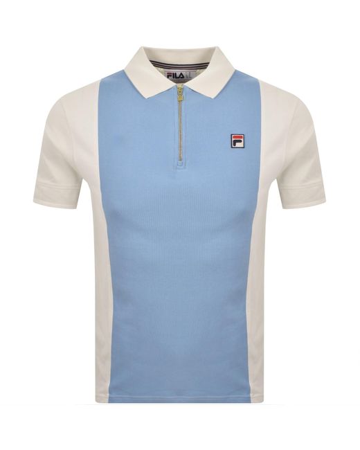 Fila Blue Fila Pierro Cut And Sew Polo T Shirt for men
