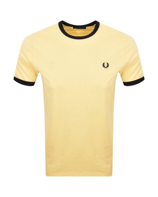 Fred Perry Yellow Ringer T Shirt Champions for men