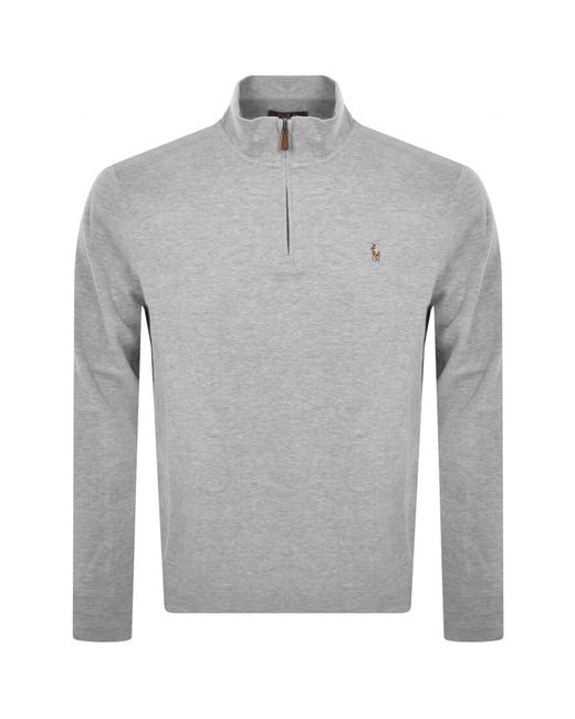 Ralph Lauren Gray Half Zip Sweatshirt for men