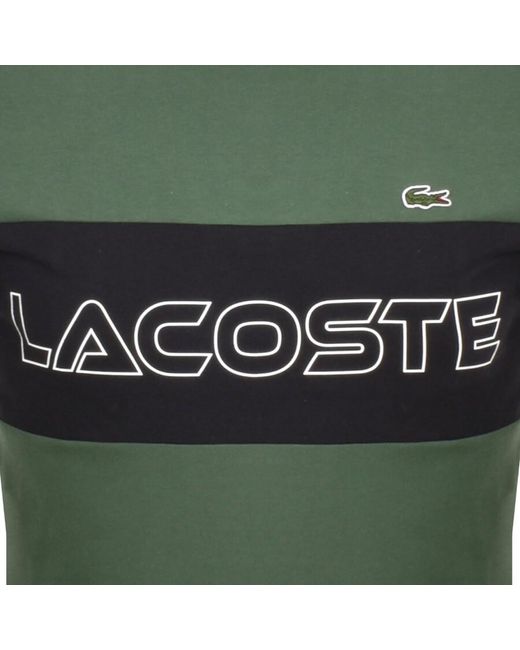 Lacoste Green Crew Neck Logo T Shirt for men