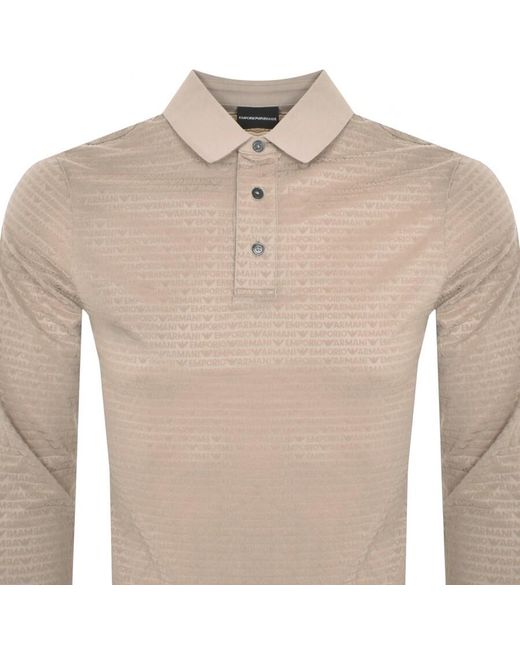 Armani Natural Emporio Long Sleeved Polo T Shirt for men