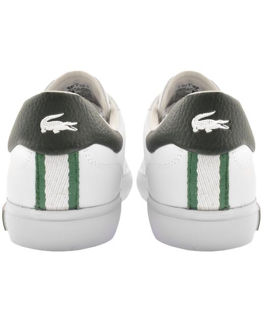 Lacoste White Powercourt 124 Leather Trainers for men