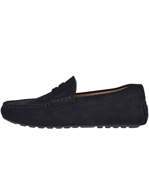 BOSS BUSINESS Black Boss Noel Moccasin Shoes Dark for men