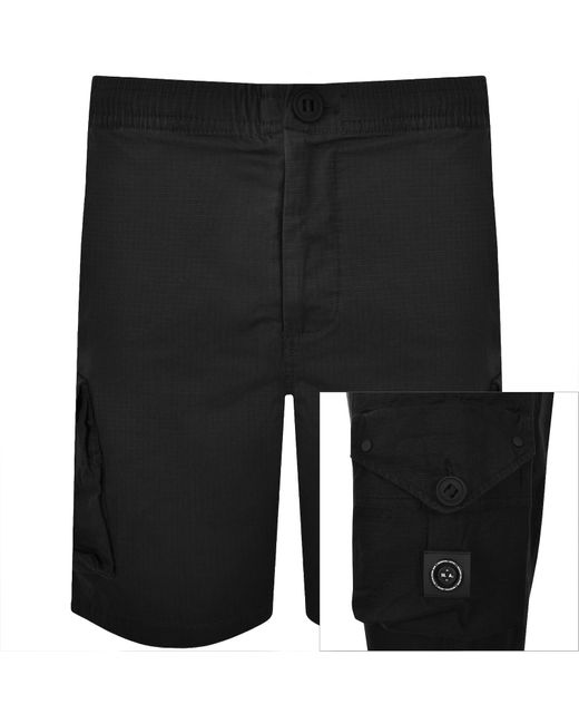 Marshall Artist Black Arniston Cargo Shorts for men
