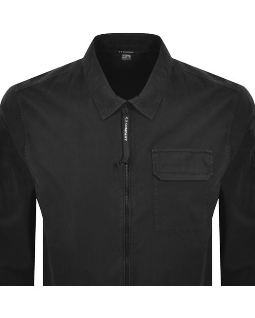 C P Company Black Cp Company Gabardine Overshirt for men