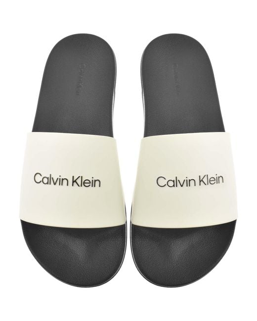 Calvin Klein Black Monobrand Sliders for men