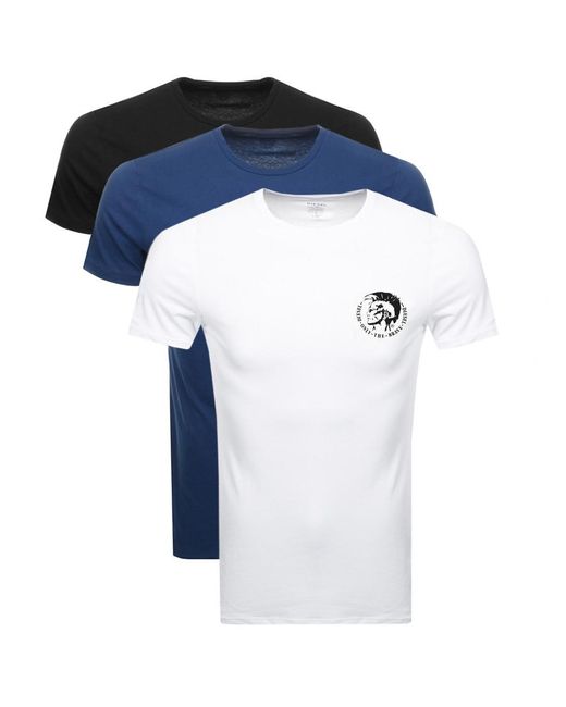 DIESEL Black Randal 3 Pack T Shirt for men