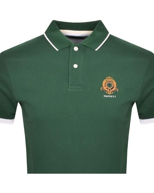 Hackett Green Logo Polo T Shirt In for men