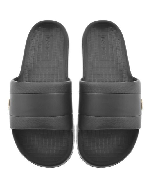 Lacoste Black Serve Hybrid Sliders for men