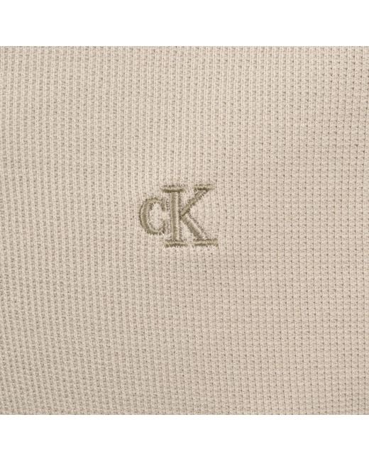 Calvin Klein Natural Jeans Easy Micro Waffle Polo for men