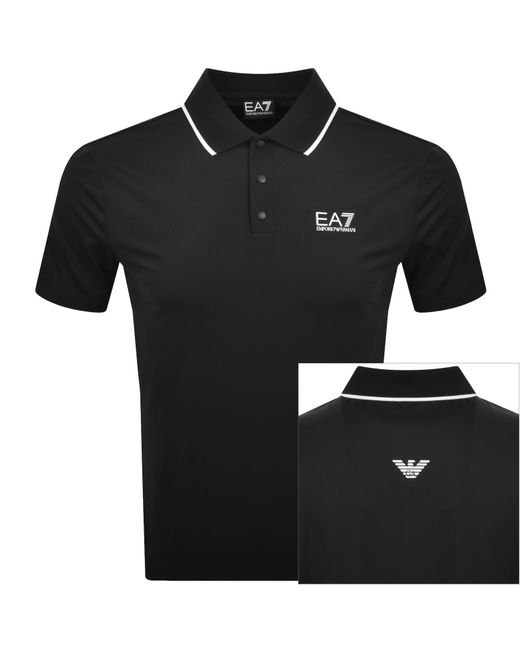 EA7 Black Emporio Armani Polo T Shirt for men