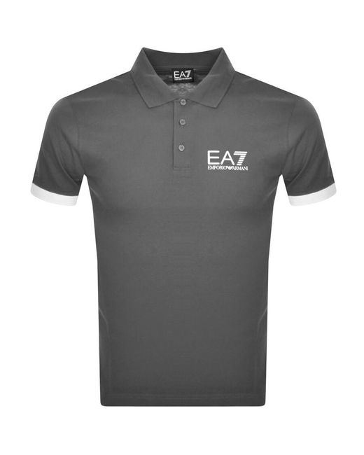 EA7 Gray Emporio Armani Polo T Shirt for men