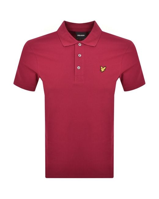 Lyle & Scott Red Short Sleeved Polo T Shirt for men