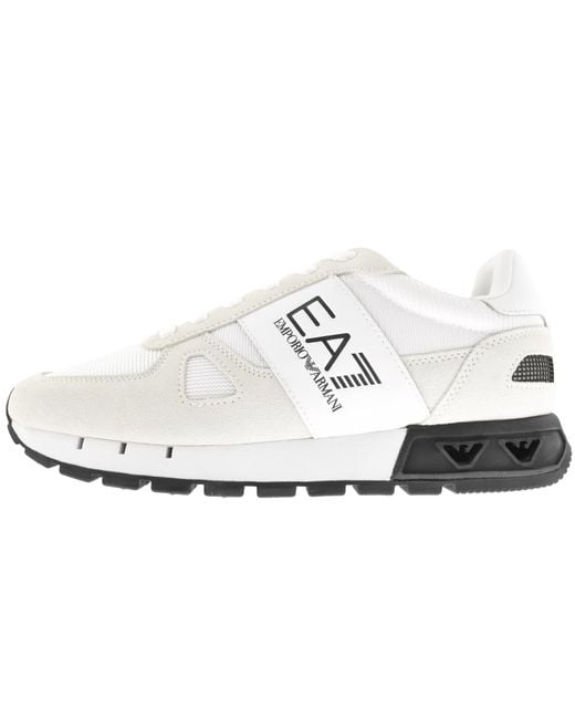 EA7 White Emporio Armani Logo Trainers for men