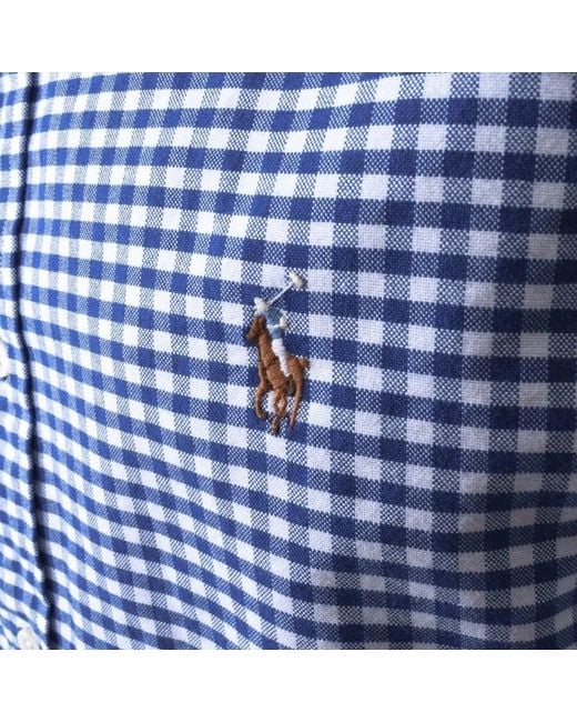 Ralph Lauren Blue Gingham Long Sleeve Shirt for men